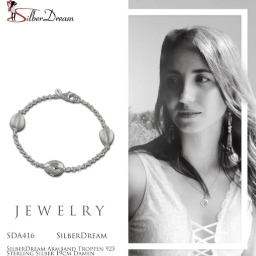 SilberDream Armband Tropfen 925 Sterling Silber 19cm Damen SDA416