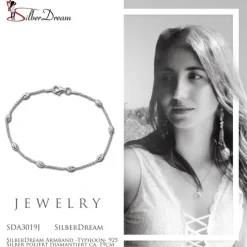 SilberDream Armband -Typhoon- 925 Silber poliert diamantiert ca. 19cm SDA3019J