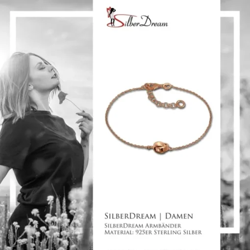 SilberDream Armband verschlungen 925 Silber rosévergoldet Damen 18-21cm SDA1138E