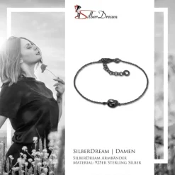 SilberDream Armband verschlungen 925 Silber geschwärzt Damen 18-21cm SDA1138S