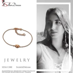 SilberDream Armband verschlungen 925 Silber rosévergoldet Damen 18-21cm SDA1138E