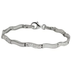 SilberDream Armband Wave 925 Silber gehämmert matt 19cm SDA4792O