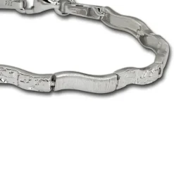 SilberDream Armband Wave 925 Silber gehämmert matt 19cm SDA4792O