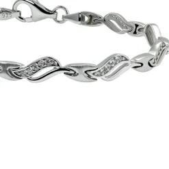 SilberDream Armband Wave Zirkonia weiß 925er Silber 18,5cm Damen SDA4807W