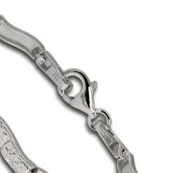 SilberDream Armband Wave 925 Silber gehämmert matt 19cm SDA4792O