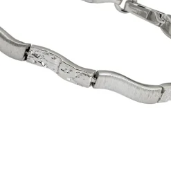 SilberDream Armband Wave 925 Silber gehämmert matt 19cm SDA4792O