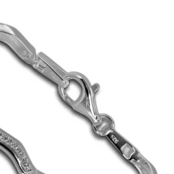 SilberDream Armband Welle Zirkonia weiß 925er Silber 18,5cm Damen SDA461W