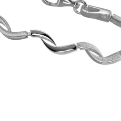 SilberDream Armband Welle matt/glänzend 925 Sterling Silber 18,5cm SDA448J