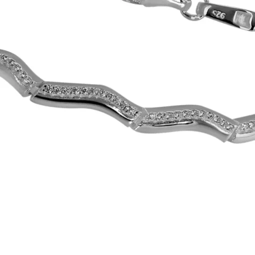 SilberDream Armband Welle Zirkonia weiß 925er Silber 18,5cm Damen SDA461W
