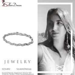 SilberDream Armband Welle 925 Sterlin Silber 19cm Silberarmband SDA402