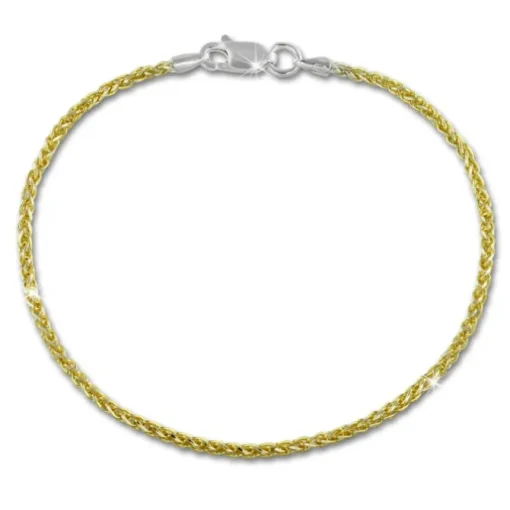 SilberDream Armband Zopf vergoldet 925er Silber Damen 19cm SDA2069Y