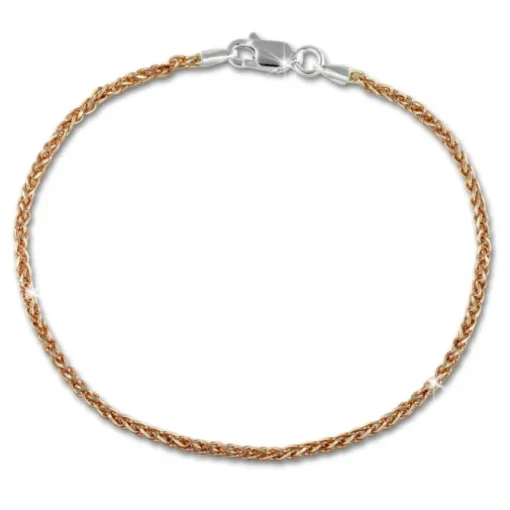SilberDream Armband Zopf Rose vergoldet 925er Silber Damen 19cm SDA2069E