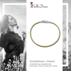 SilberDream Armband Zopf vergoldet 925er Silber Damen 19cm SDA2069Y