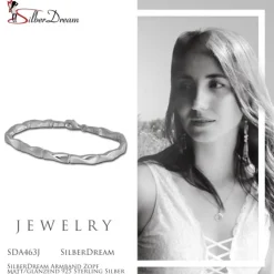 SilberDream Armband Zopf matt/glänzend 925 Sterling Silber 18,8cm SDA463J
