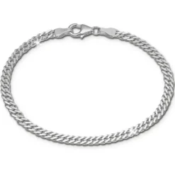 SilberDream Armband Zwillingspanzer 925 Sterling Silber Unisex 18,5cm SDA2368J