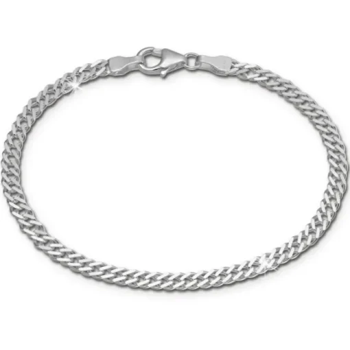 SilberDream Armband Zwillingspanzer 925 Sterling Silber Unisex 18,5cm SDA2368J