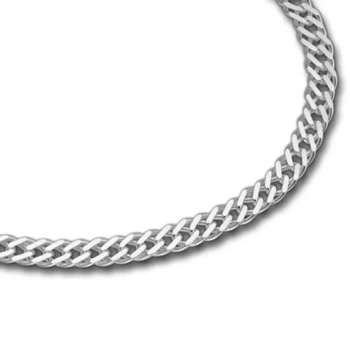 SilberDream Armband Zwillingspanzer 925 Sterling Silber Unisex 18,5cm SDA2368J