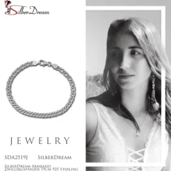 SilberDream Armband Zwillingspanzer 19cm 925 Sterling Silber Unisex SDA2519J