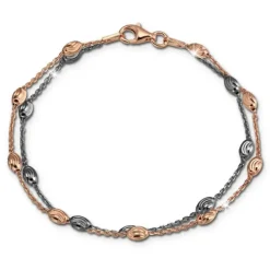 SilberDream Bicolor Armband Rose und Schwarz 19-21cm 925 Silber Damen SDA2459F