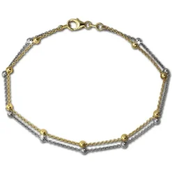 SilberDream Bicolor Armband Kugeln Gold und Silber 925 Silber Damen SDA2129T