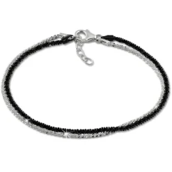 SilberDream Bicolor Armband gedreht geschwärzt und 925 Silber Damen SDA2169S