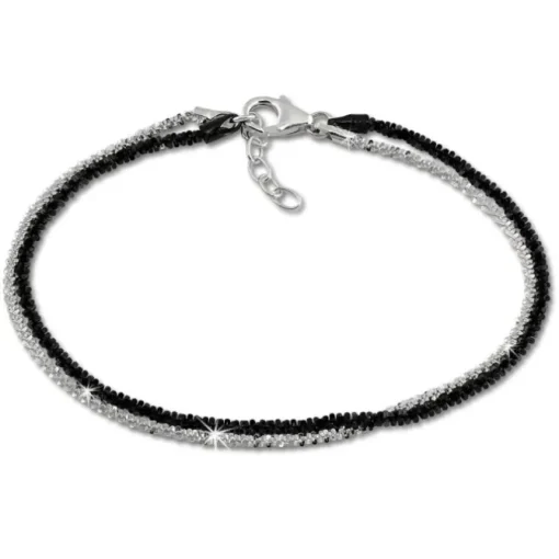 SilberDream Bicolor Armband gedreht geschwärzt und 925 Silber Damen SDA2169S