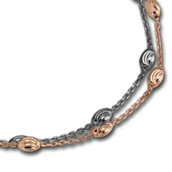 SilberDream Bicolor Armband Rose und Schwarz 19-21cm 925 Silber Damen SDA2459F