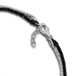 SilberDream Bicolor Armband gedreht geschwärzt und 925 Silber Damen SDA2169S