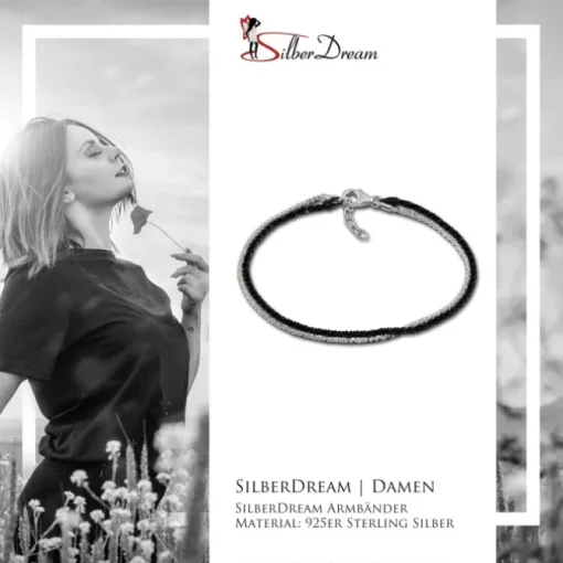 SilberDream Bicolor Armband gedreht geschwärzt und 925 Silber Damen SDA2169S