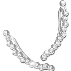 SilberDream Big Ear Cuff 13 Zirkonias Ohrringe Ohrklemme 925 Silber GSO476W