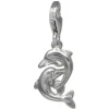 SilberDream Charm 2 Delfine 925er Silber Armband Anhänger FC729I