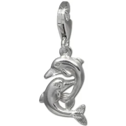 SilberDream Charm 2 Delfine 925er Silber Armband Anhänger FC729I