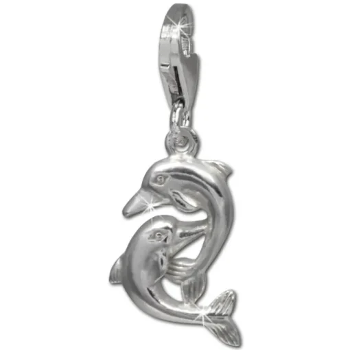 SilberDream Charm 2 Delfine 925er Silber Armband Anhänger FC729I
