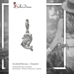 SilberDream Charm 2 Delfine 925er Silber Armband Anhänger FC729I