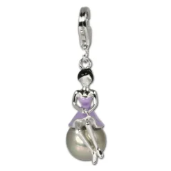 SilberDream Charm 925 Mädchen auf Kugel Armband Anhänger FC633