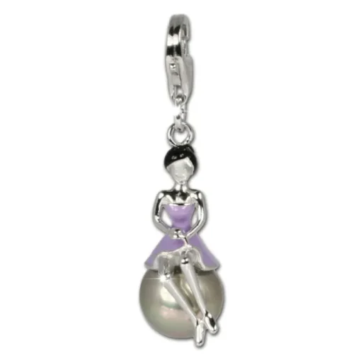 SilberDream Charm 925 Mädchen auf Kugel Armband Anhänger FC633