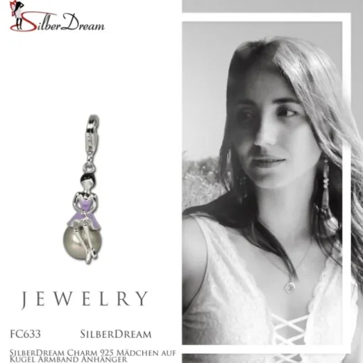 SilberDream Charm 925 Mädchen auf Kugel Armband Anhänger FC633
