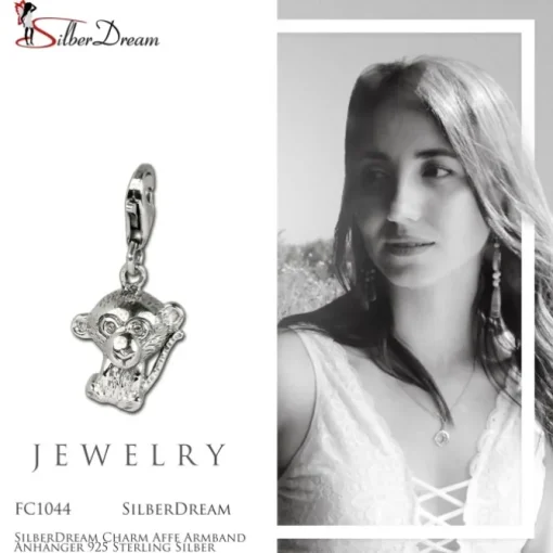 SilberDream Charm Affe Armband Anhänger 925 Sterling Silber FC1044