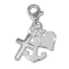 SilberDream Charm Anker, Herz, Kreuz Armband Anhänger 925 FC506
