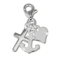 SilberDream Charm Anker, Herz, Kreuz Armband Anhänger 925 FC506