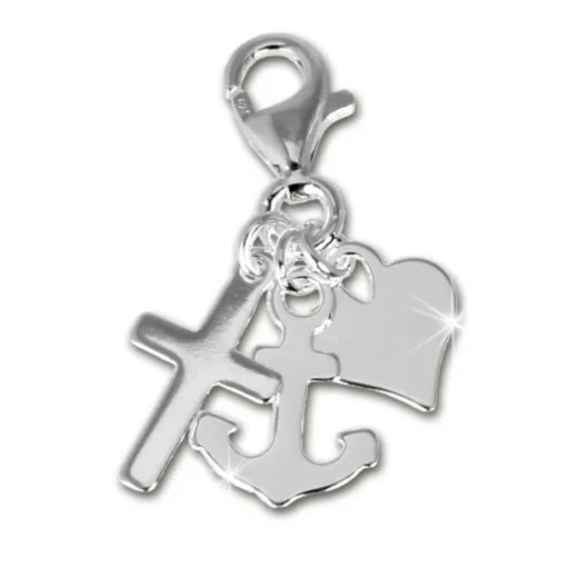 SilberDream Charm Anker, Herz, Kreuz Armband Anhänger 925 FC506