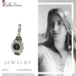 SilberDream Charm Armbanduhr Zirkonia 925er Armband Anhänger FC657