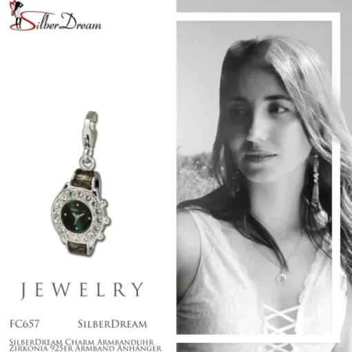 SilberDream Charm Armbanduhr Zirkonia 925er Armband Anhänger FC657