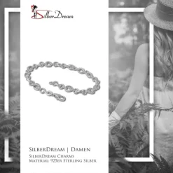 SilberDream Charm Armband Doppelanker schmal 19cm 925 Sterling Silber FC0602