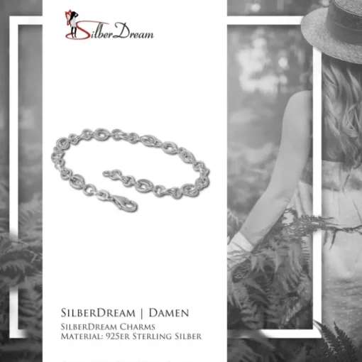 SilberDream Charm Armband Doppelanker schmal 19cm 925 Sterling Silber FC0602