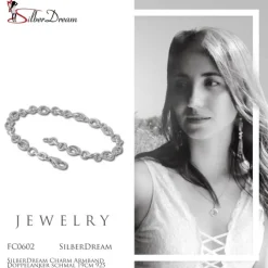 SilberDream Charm Armband Doppelanker schmal 19cm 925 Sterling Silber FC0602