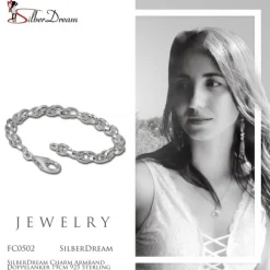 SilberDream Charm Armband Doppelanker 19cm 925 Sterling Silber FC0502