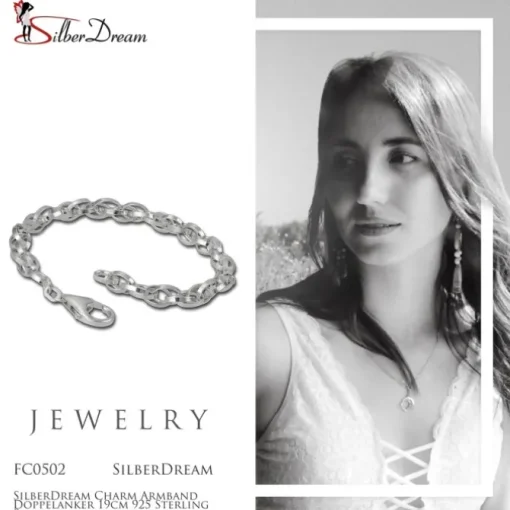 SilberDream Charm Armband Doppelanker 19cm 925 Sterling Silber FC0502