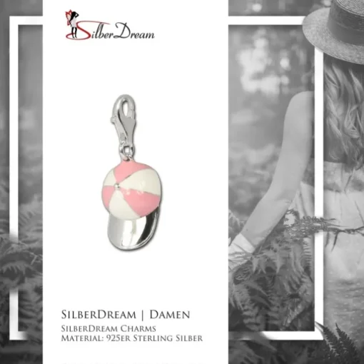 SilberDream Charm Base Cap Armband Anhänger 925 Silber FC3134