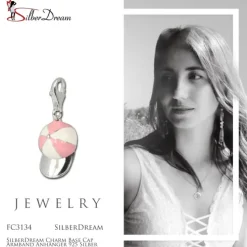 SilberDream Charm Base Cap Armband Anhänger 925 Silber FC3134